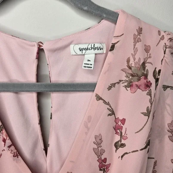 Summer Floral Print Tiered V Neck Dress Ruffles Babydoll Y2K Mini Dress Sz M - Picture 3 of 12